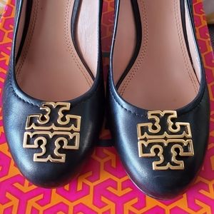 Tory Burch Black Melinda 8.5mm Wedges